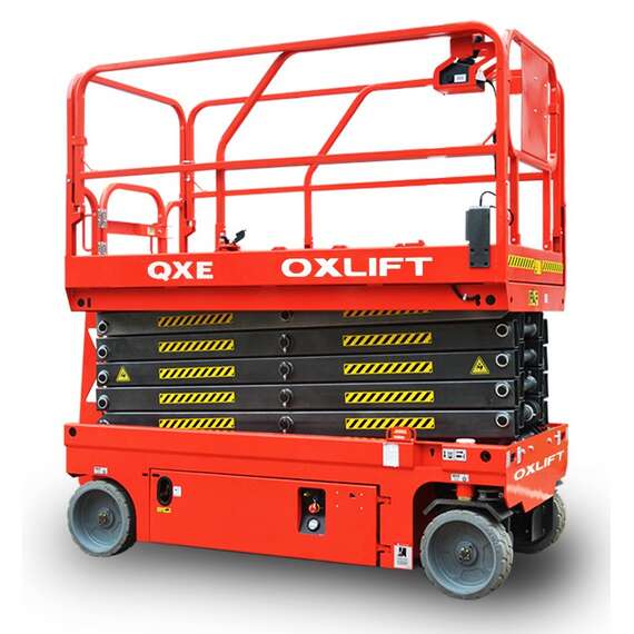 OXLIFT QXE 14320H 320 кг 12 м Самоходный ножничный подъемник с гидравлическим двигателем в Новосибирске купить по выгодной цене 100kwatt.ru