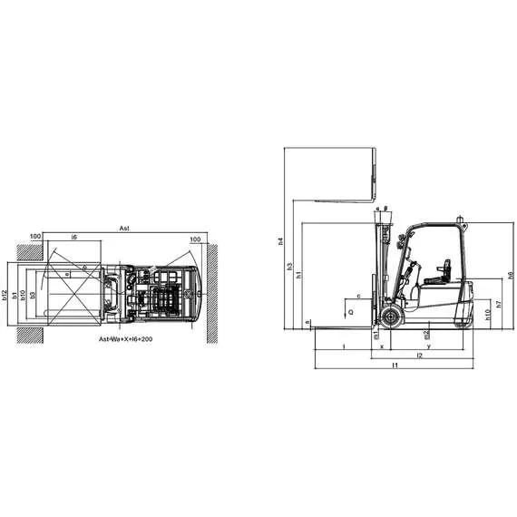 XILIN CPD20SA-16 Li-ion 1,6 т 3 м Погрузчик электрический трехопорный (900 мм 48V/350AH/100A) арт. 1025894 в Новосибирске купить по выгодной цене 100kwatt.ru