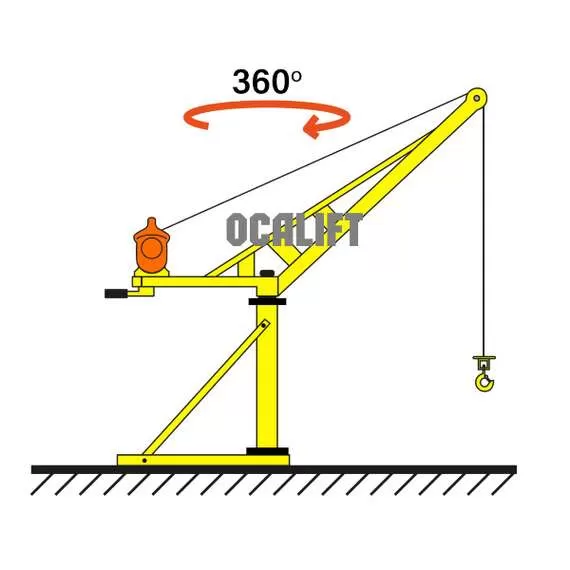 OCALIFT KADET 400 кг Мини кран переносной поворотный со стрелой (без лебёдки) в Новосибирске купить по выгодной цене 100kwatt.ru