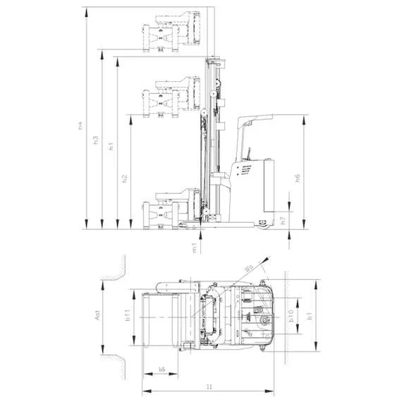 GROS (MIMA) MC15 1,5 т 4,5 м Самоходный штабелер узкопроходный с трехсторонней обработкой груза в Новосибирске, Грузоподъемность: 1.5 тонны (1500 кг), Высота подъема вил, м.: 4.5 м, Напряжение: 48 В, Тип батареи: Кислотная, обслуживаемая купить по выгодной цене 100kwatt.ru