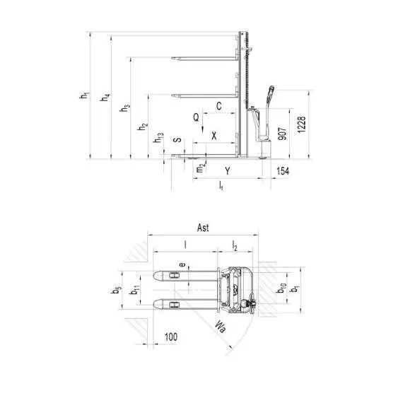 OXLIFT AX15 3600 мм 1500 кг Самоходный штабелер в Новосибирске, Грузоподъемность: 1.5 тонны (1500 кг), Высота подъема вил, м.: 3.6 м, Тип батареи: Кислотная, необслуживаемая купить по выгодной цене 100kwatt.ru