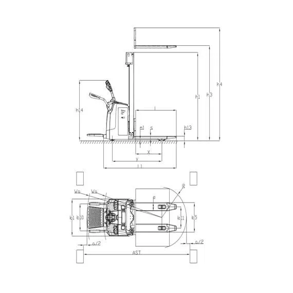 GROS (MIMA) MB1545LC-Li-ion FFL 1,5 т 4,5 м Самоходный штабелер с платформой и свободным подъемом в Новосибирске купить по выгодной цене 100kwatt.ru