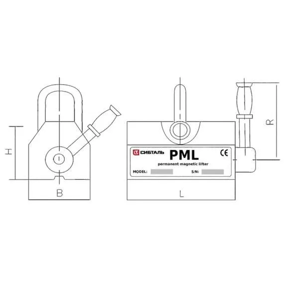 СИБТАЛЬ (GRM) PML 5000 кг Магнитный захват в Новосибирске купить по выгодной цене 100kwatt.ru