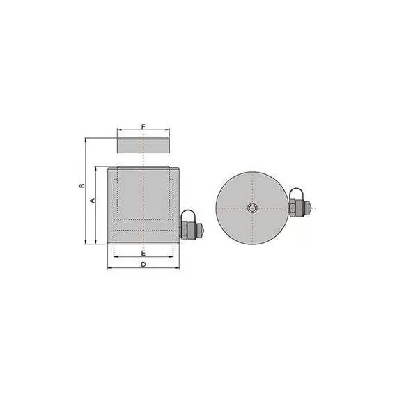 TOR ДГ150П50Г (HHYG-15050LS) Домкрат гидравлический, 150Т, ход штока 50 мм, односторонний, с пружинным возвратом штока, с фиксирующей гайкой арт. 1004740 в Новосибирске купить по выгодной цене 100kwatt.ru