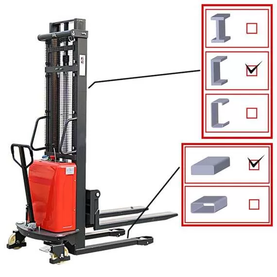 OXLIFT SES2510 Штабелер с электроподъемом 1000 кг. в Новосибирске, Грузоподъемность: 1 тонна (1000 кг), Высота подъема вил, м.: 2.5 м, Высота в сложенном положении, мм: 1830 мм купить по выгодной цене 100kwatt.ru