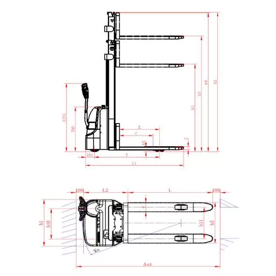 OXLIFT AX 1230H 3000 Мм 1200 Кг Самоходный Штабелер в Новосибирске купить по выгодной цене 100kwatt.ru